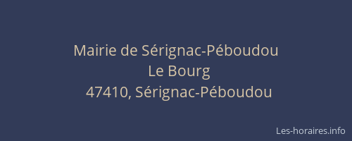 Mairie de S&eacute;rignac-P&eacute;boudou
