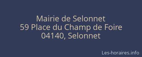 Mairie de Selonnet