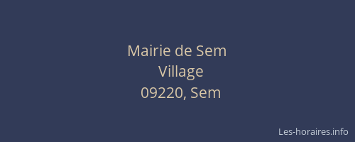 Mairie de Sem