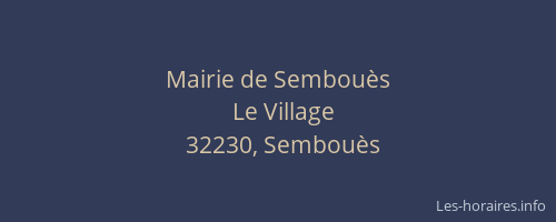 Mairie de Sembou&egrave;s