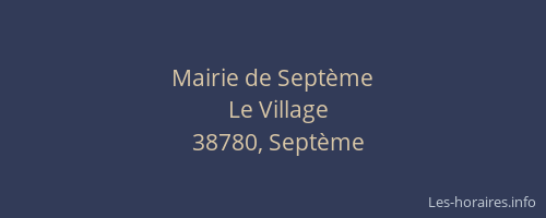 Mairie de Sept&egrave;me