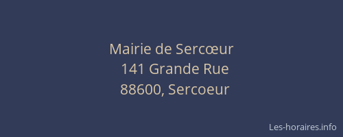 Mairie de Sercœur