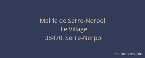 Mairie de Serre-Nerpol
