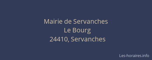 Mairie de Servanches