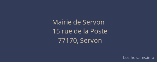 Mairie de Servon