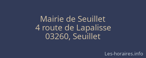 Mairie de Seuillet