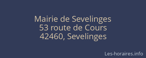 Mairie de Sevelinges