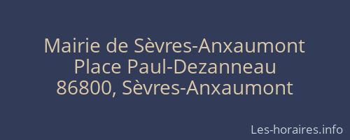 Mairie de Sèvres-Anxaumont