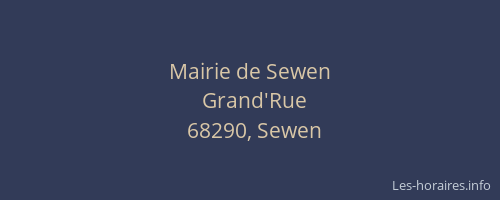 Mairie de Sewen