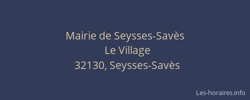 Mairie de Seysses-Savès