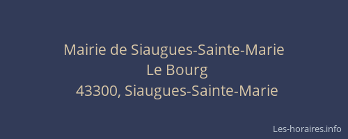 Mairie de Siaugues-Sainte-Marie
