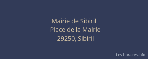 Mairie de Sibiril