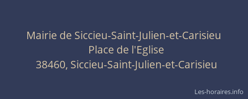 Mairie de Siccieu-Saint-Julien-et-Carisieu