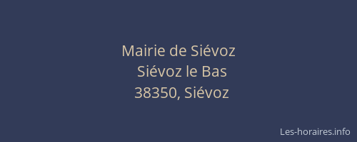 Mairie de Si&eacute;voz