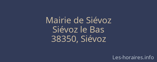 Mairie de Siévoz