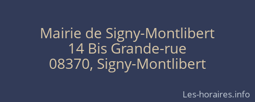 Mairie de Signy-Montlibert