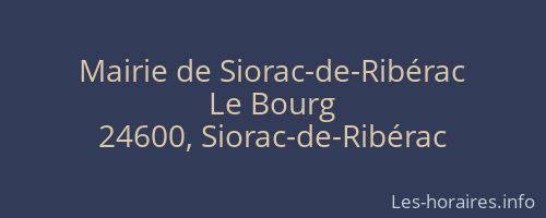 Mairie de Siorac-de-Ribérac