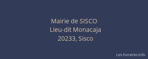 Mairie de SISCO