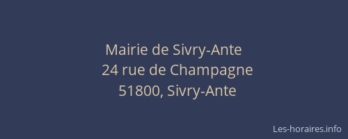 Mairie de Sivry-Ante