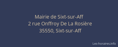 Mairie de Sixt-sur-Aff