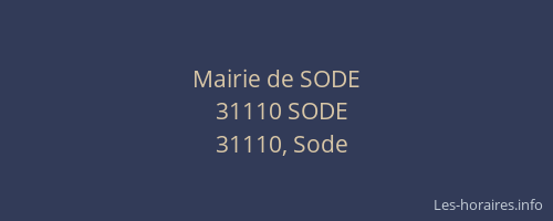 Mairie de SODE