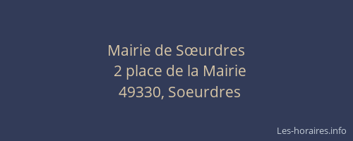 Mairie de Sœurdres