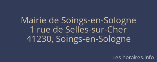 Mairie de Soings-en-Sologne