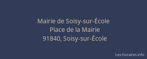 Mairie de Soisy-sur-École
