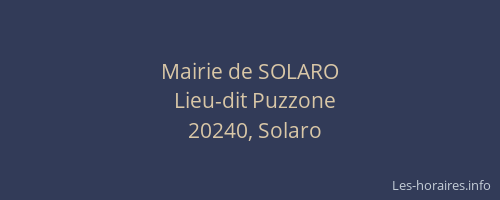 Mairie de SOLARO