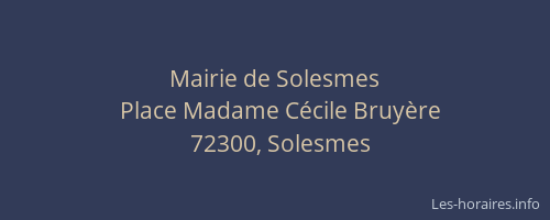 Mairie de Solesmes