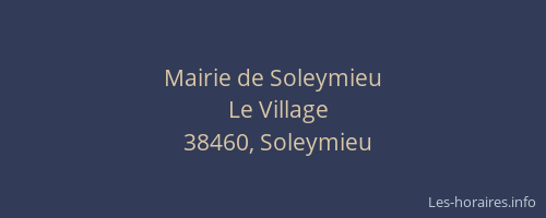 Mairie de Soleymieu