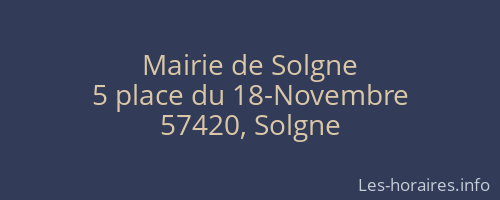 Mairie de Solgne