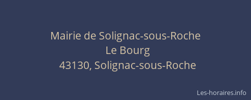 Mairie de Solignac-sous-Roche