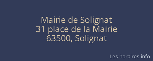 Mairie de Solignat