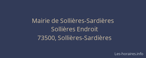 Mairie de Solli&egrave;res-Sardi&egrave;res