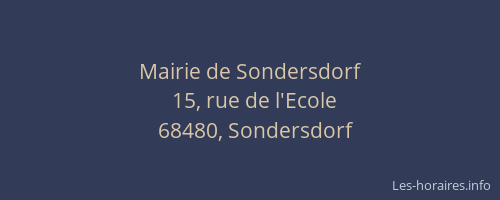 Mairie de Sondersdorf