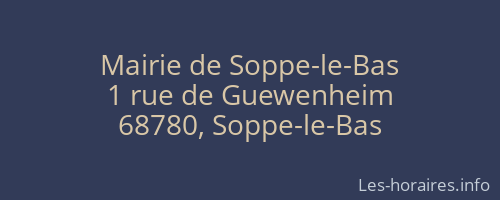 Mairie de Soppe-le-Bas