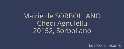 Mairie de SORBOLLANO