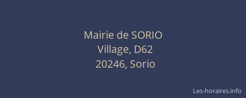 Mairie de SORIO