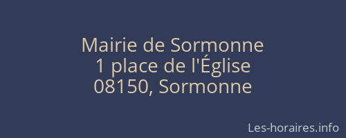 Mairie de Sormonne