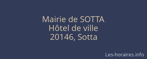 Mairie de SOTTA