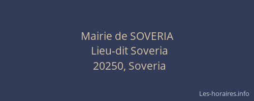 Mairie de SOVERIA