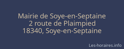 Mairie de Soye-en-Septaine
