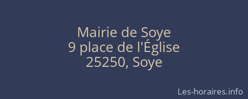 Mairie de Soye
