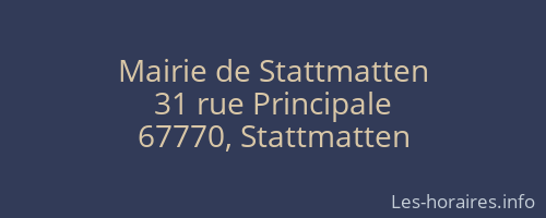 Mairie de Stattmatten
