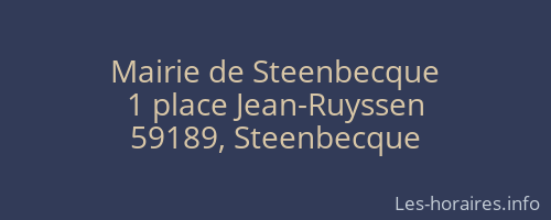 Mairie de Steenbecque
