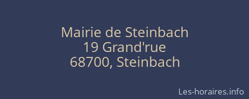 Mairie de Steinbach