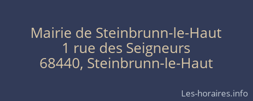 Mairie de Steinbrunn-le-Haut