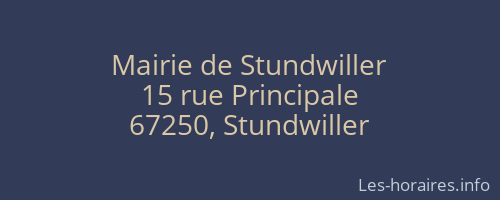 Mairie de Stundwiller
