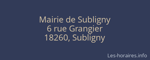 Mairie de Subligny